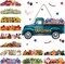 Interchangeable Welcome Sign Summer Truck Decor Seasonal Door Signs with 12 Holiday Icons (Blue)